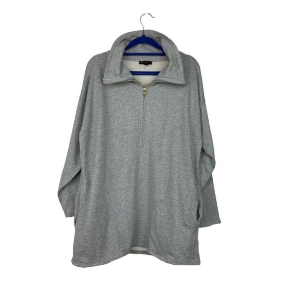 J. Crew University Terry Half-Zip Tunic  NEW - Picture 4 of 12